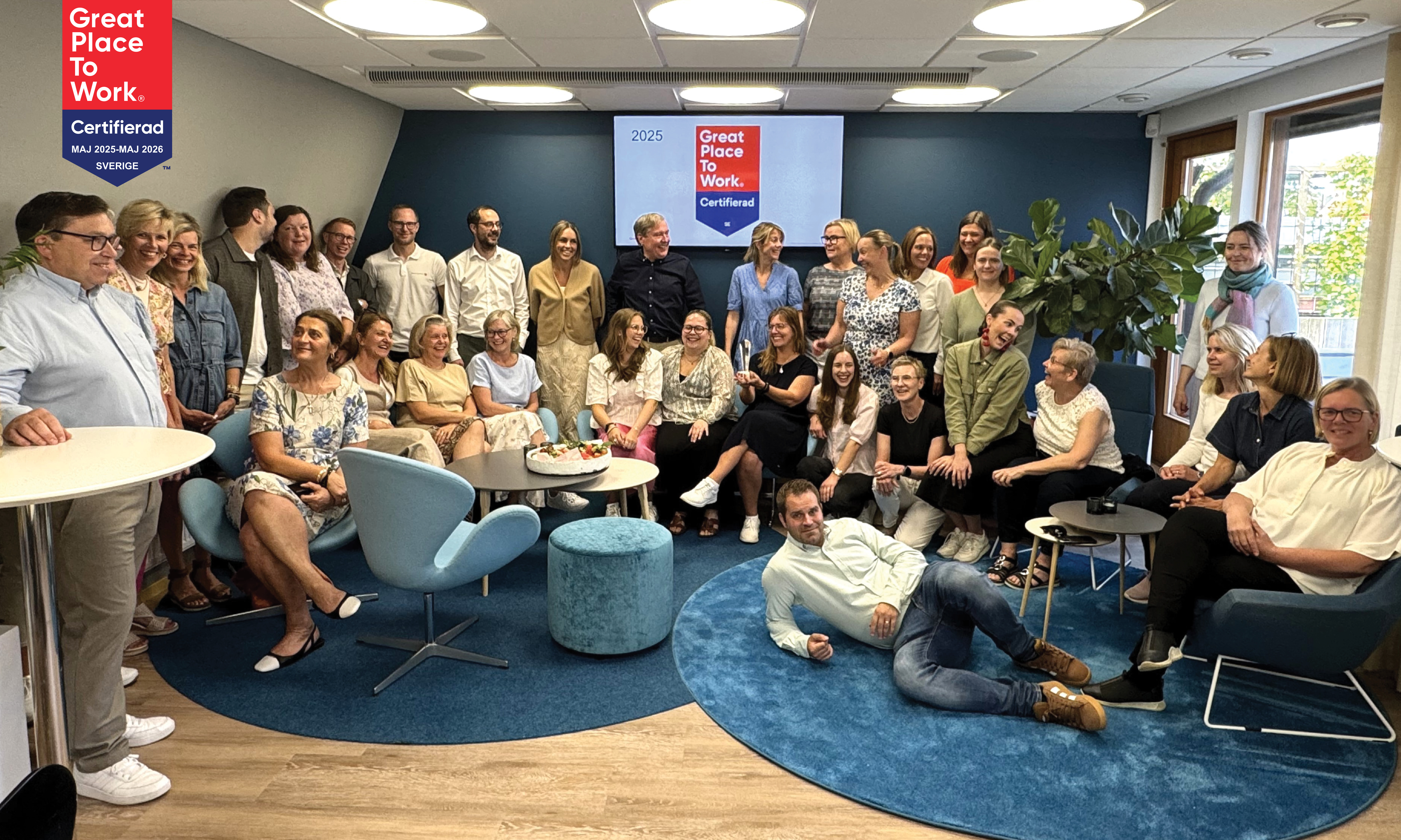 Hela personalen firar great place to work-certifiering